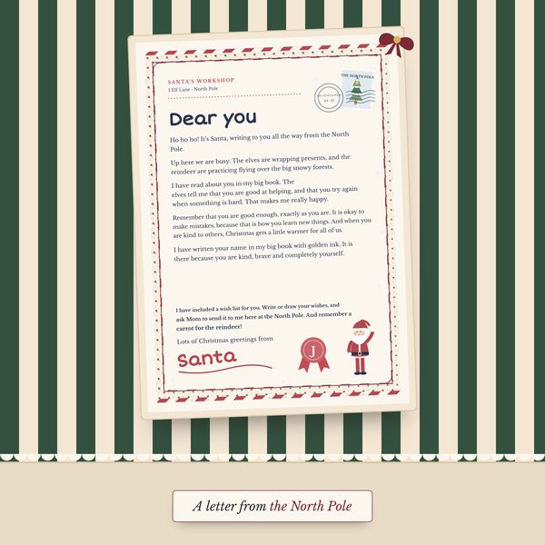 Letter from Santa to your child – personalized children’s book with your child’s name, cover