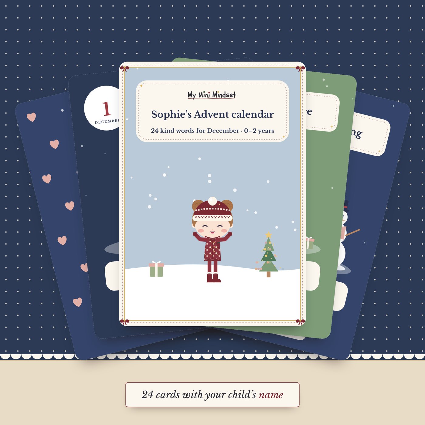 [Name]’s Advent Calendar With Kind Words (Ages 0–2)