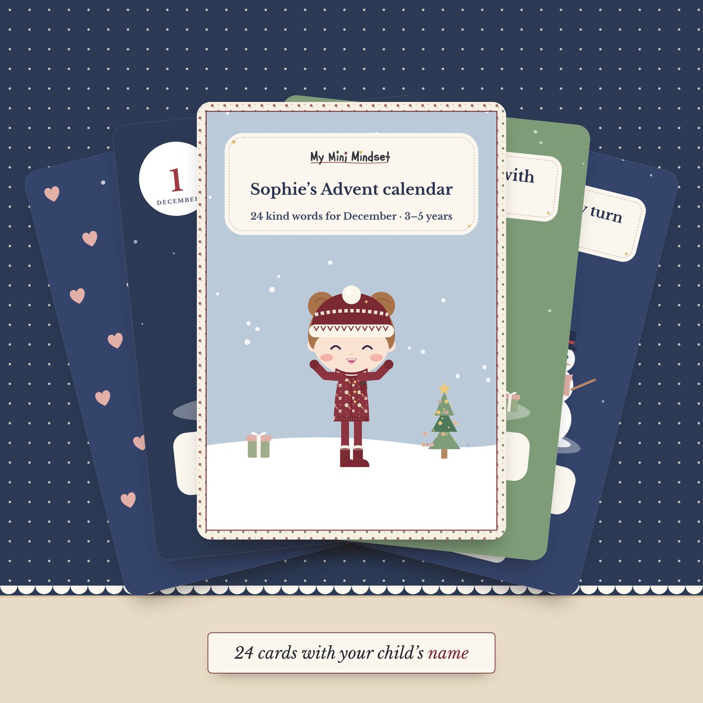 [Name]’s Advent Calendar With Kind Words (Ages 3–5)